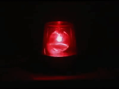 red spinning light